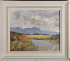 Framed Mid 20th Century Oil - Weathered Hills