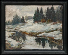 Framed Mid 20th Century Oil - White Banks