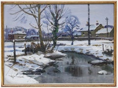 Framed Mid 20th Century Oil - Winter Fields