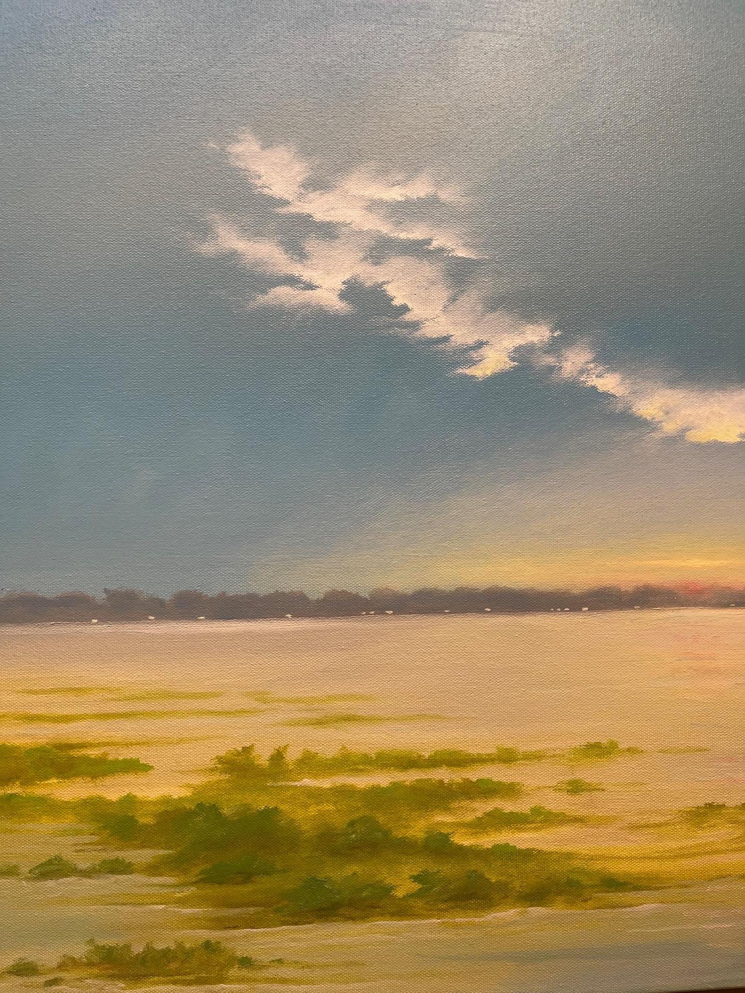 Gerahmtes Ölgemälde auf Karton „Salt Marsh“ von Michael Francis Reagan im Angebot 2
