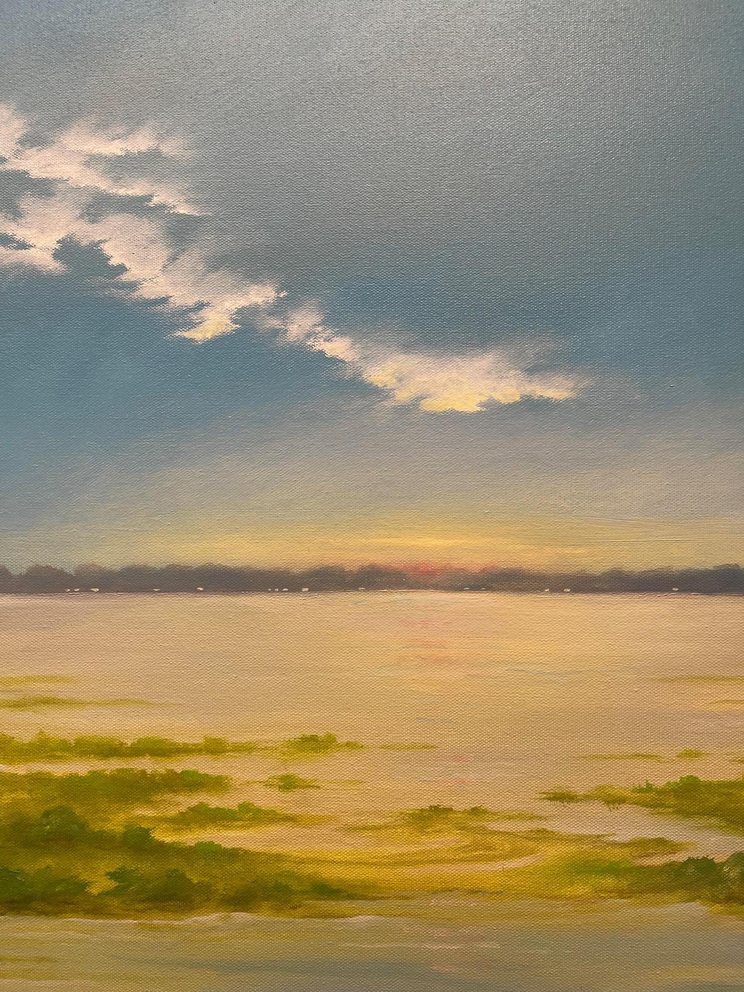 Gerahmtes Ölgemälde auf Karton „Salt Marsh“ von Michael Francis Reagan im Angebot 3