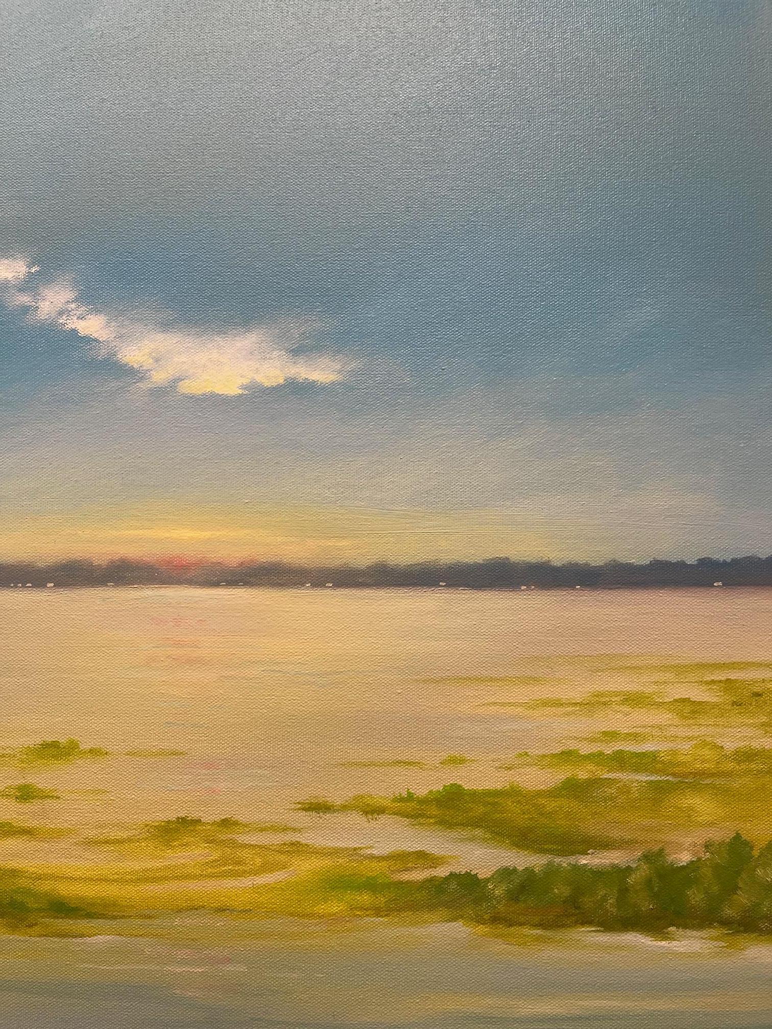 Gerahmtes Ölgemälde auf Karton „Salt Marsh“ von Michael Francis Reagan im Angebot 4