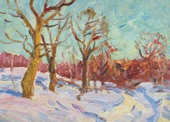 Framed Russian School Mid 20th Century Oil - Midnight Sun