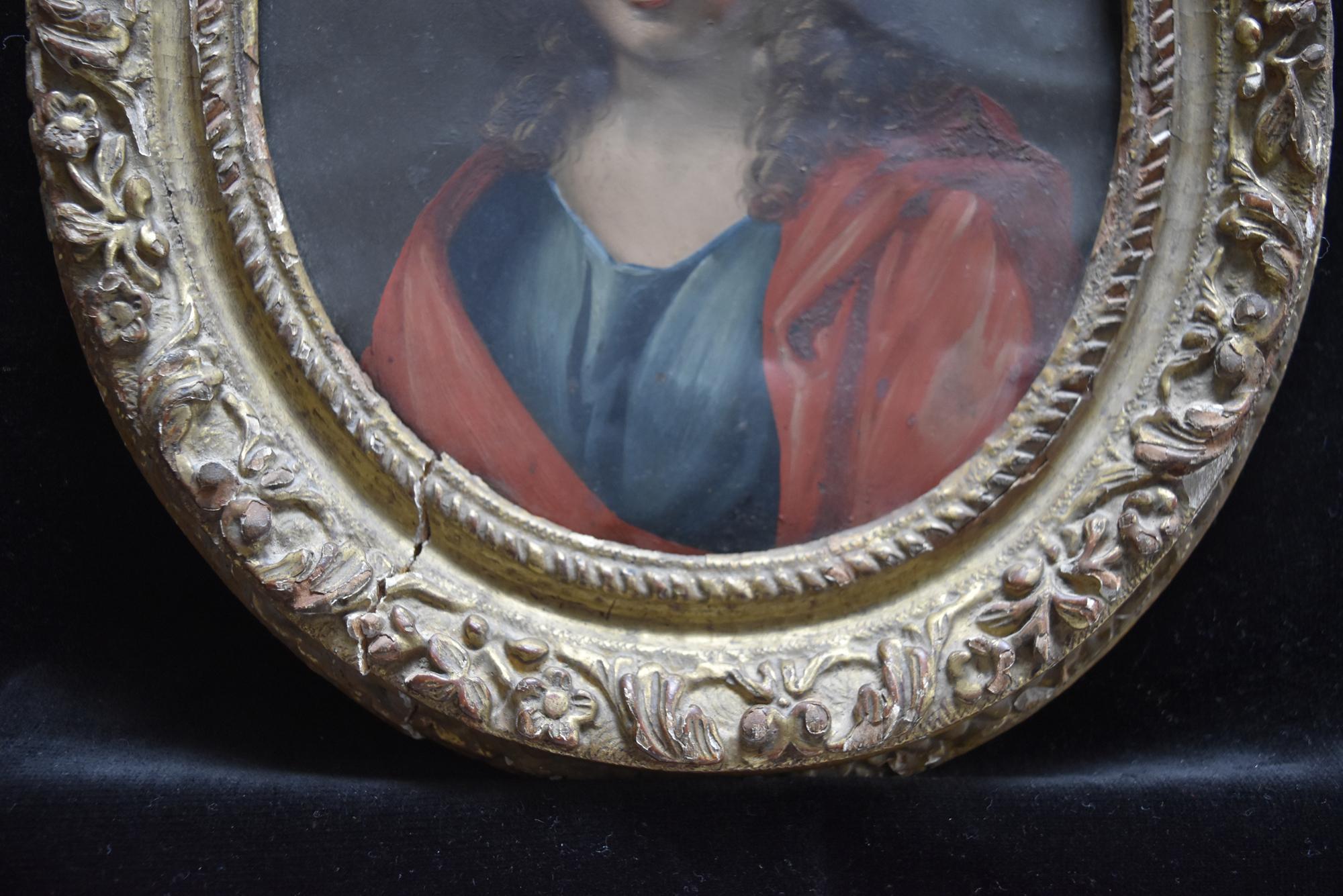 France 17th Century, Saint John the Evangelist, oil on copper - Black Figurative Painting by Unknown