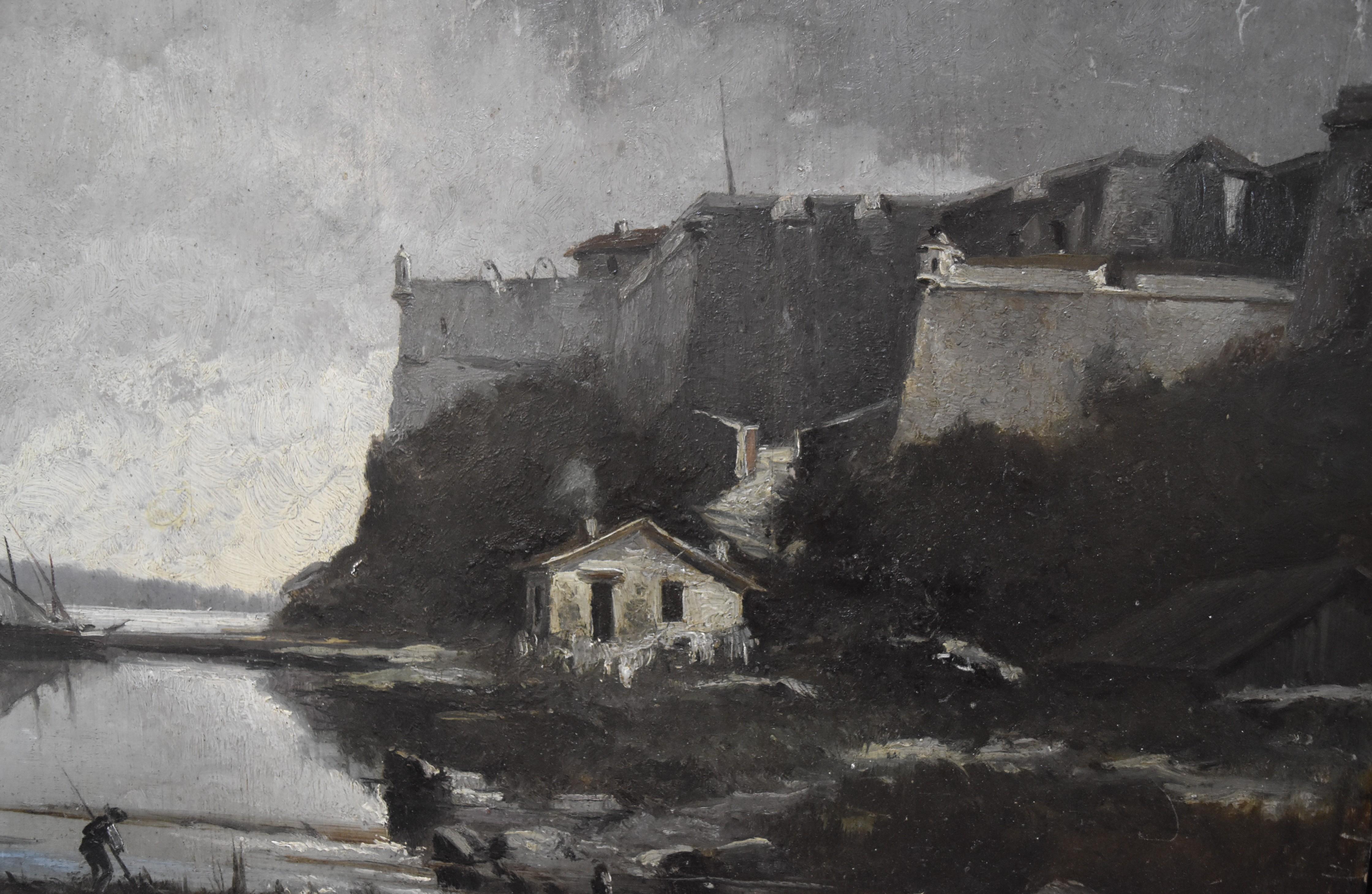 France 1874, The Fort of Sainte Marguerite (Cannes), Oil on panel, 2