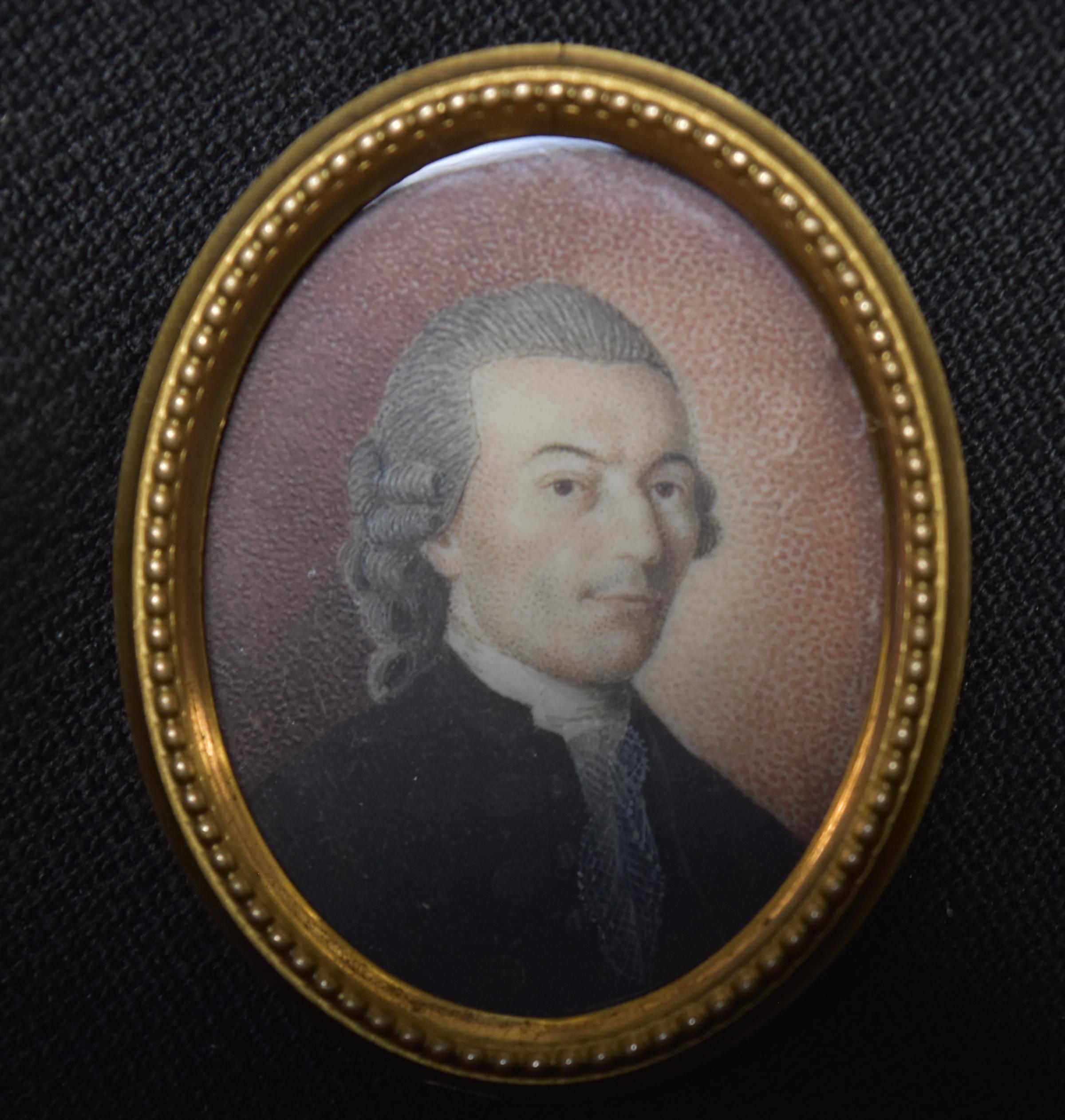 Unknown Portrait Painting - France 18th Century, Miniature Portrait of a Gentleman