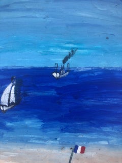 France beach acrylic painting seascape