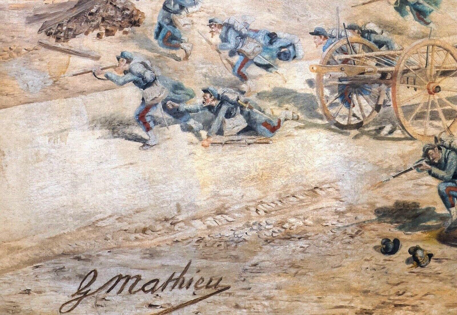 Battaglia franco-prussiana di Gavelotte-St Privat, XIX secolo

di Gustav MATHIEU (circa 1900)

Raffinato racconto storico militare della guerra franco-prussiana del 1900 circa, identificato come la battaglia di Grivalotte-St Privat, olio su tela del