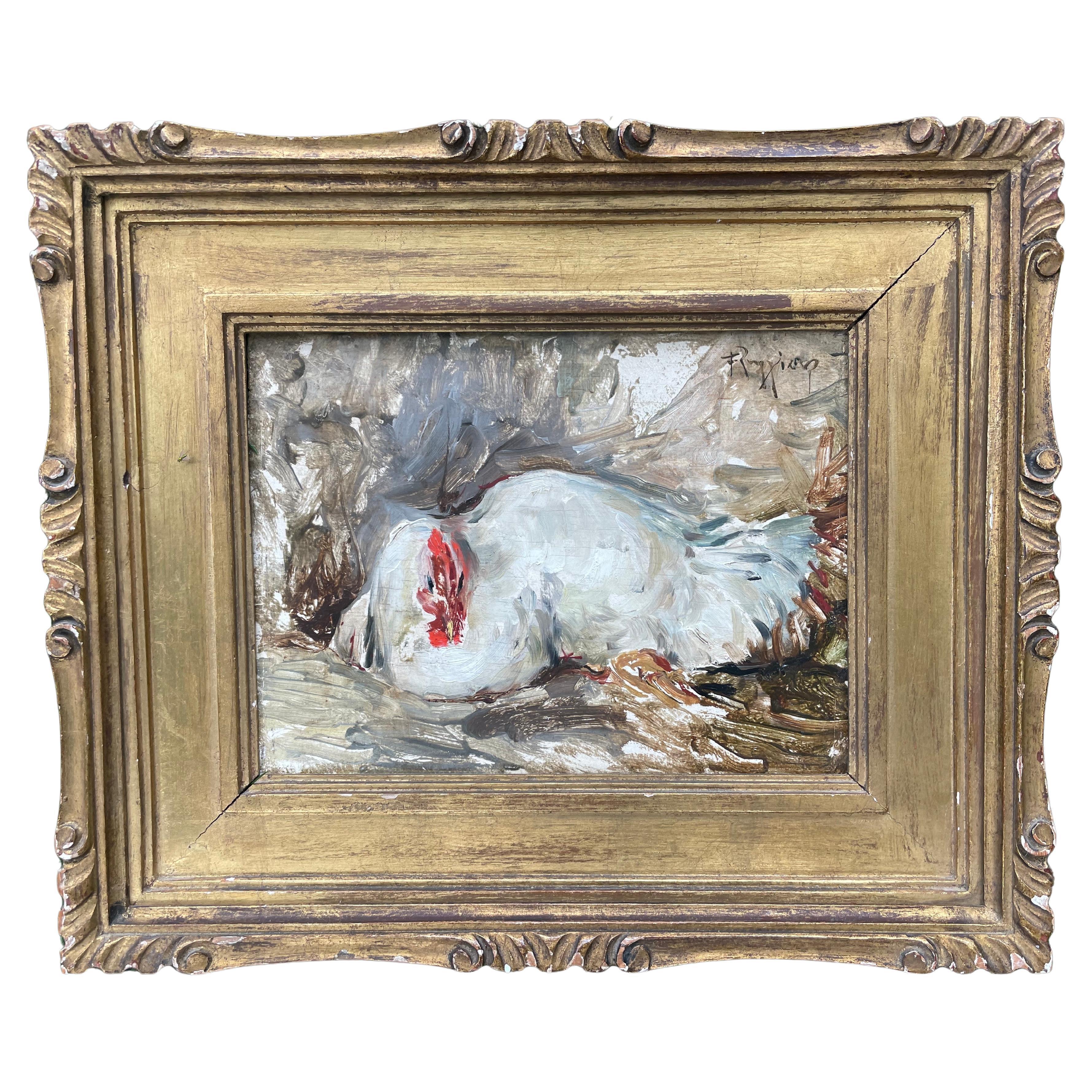 Franco Ruggiero (1910-1996), Mamma gallina, anni '40 - Painting di Unknown