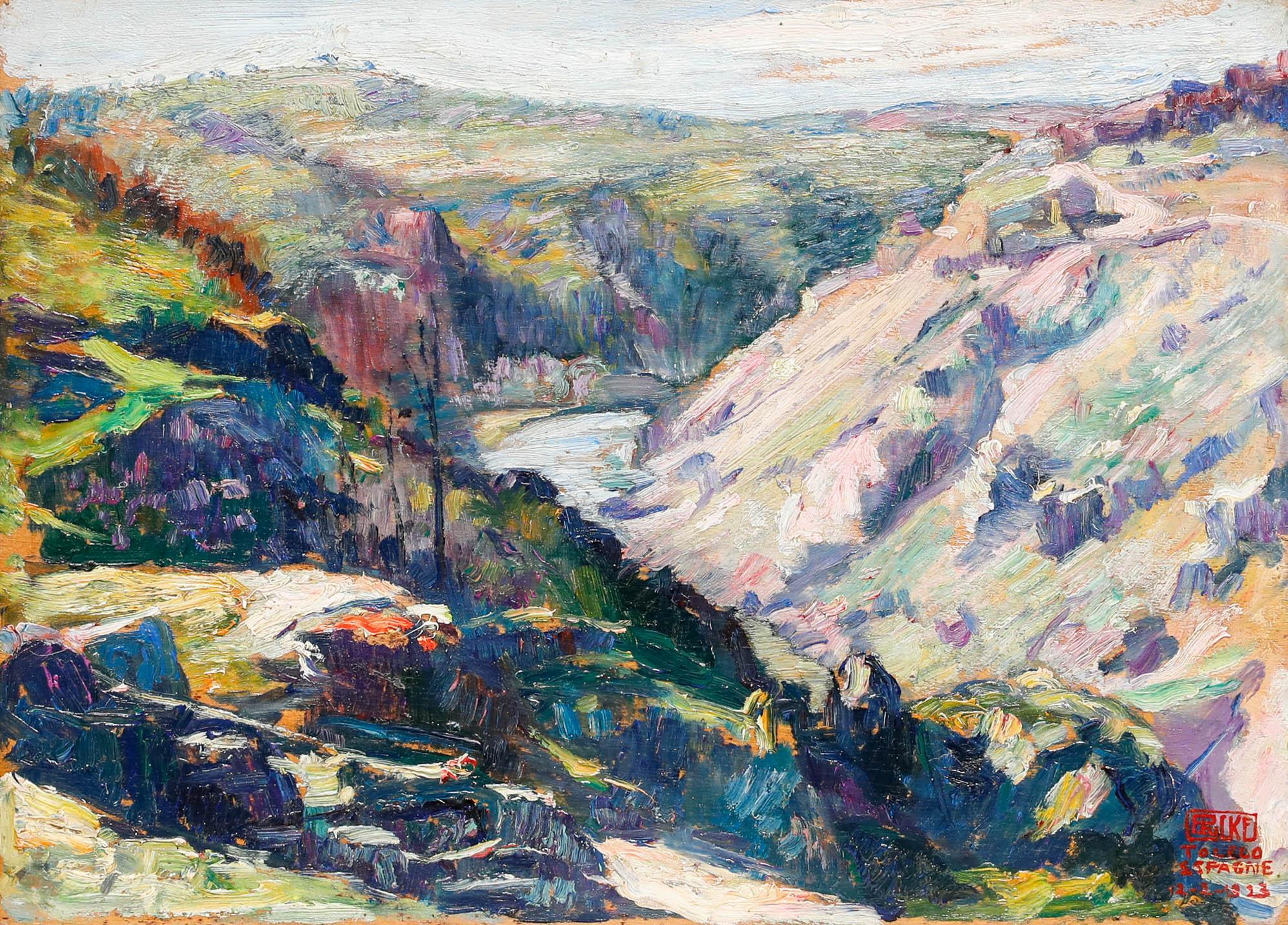 Francois Pycke (1890-1960) - 1923 Oil, Gorge at the Foot of Toledo - Painting by Unknown