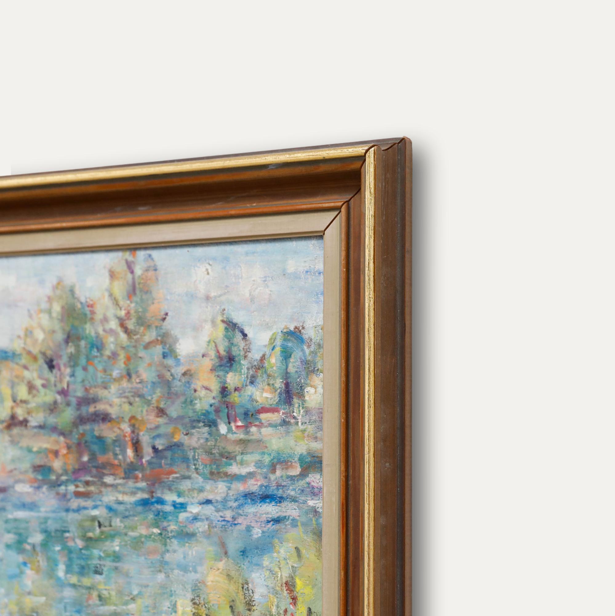 Frank Budgen (1882-1971) - Framed Mid 20th Century Oil, Syon House on the Thames For Sale 1
