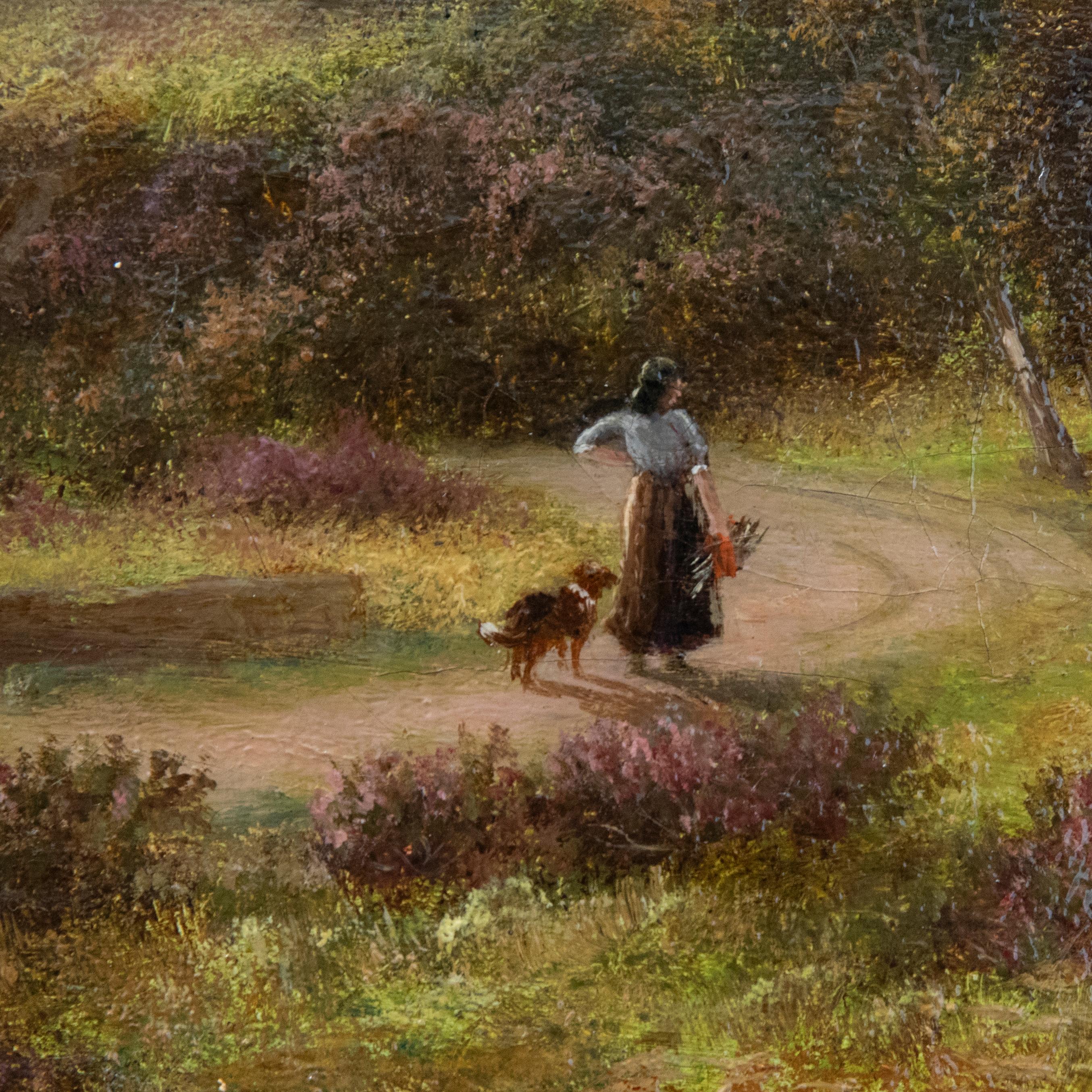 Frank Clarke - Olio dei primi del Novecento incorniciato, Una passeggiata nelle Highlands 1