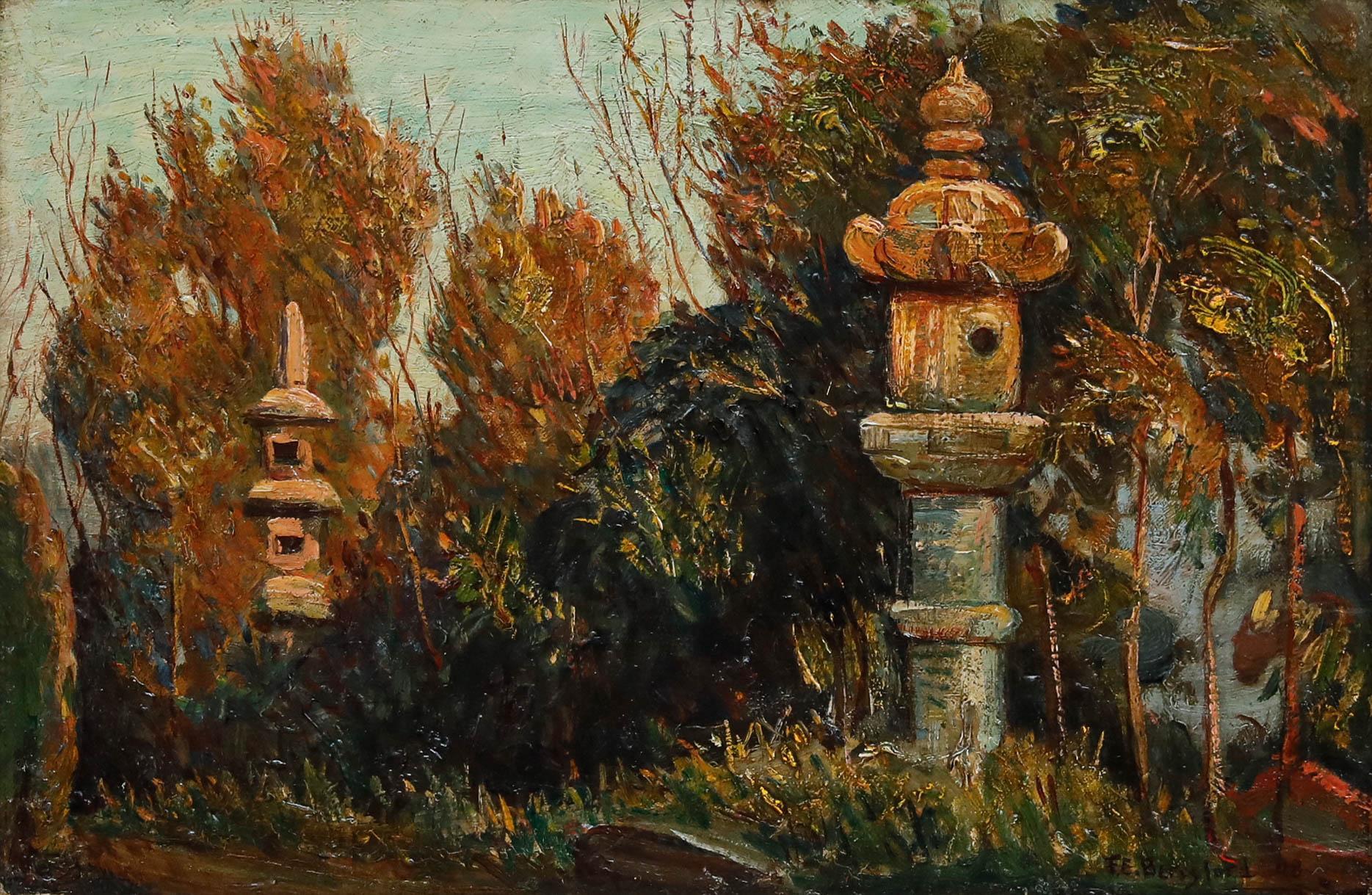 Frank Ernest Beresford (1881-1967) - 1908 Öl, Ein japanischer Garten – Painting von Unknown