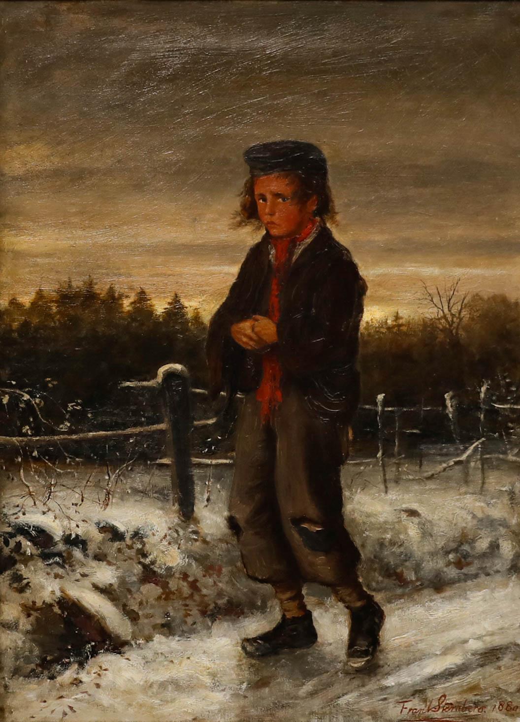 Frank Sternberg - Olio della Scuola di Barbizon del 1880, Il giovane Tatterdemalion - Painting di Unknown