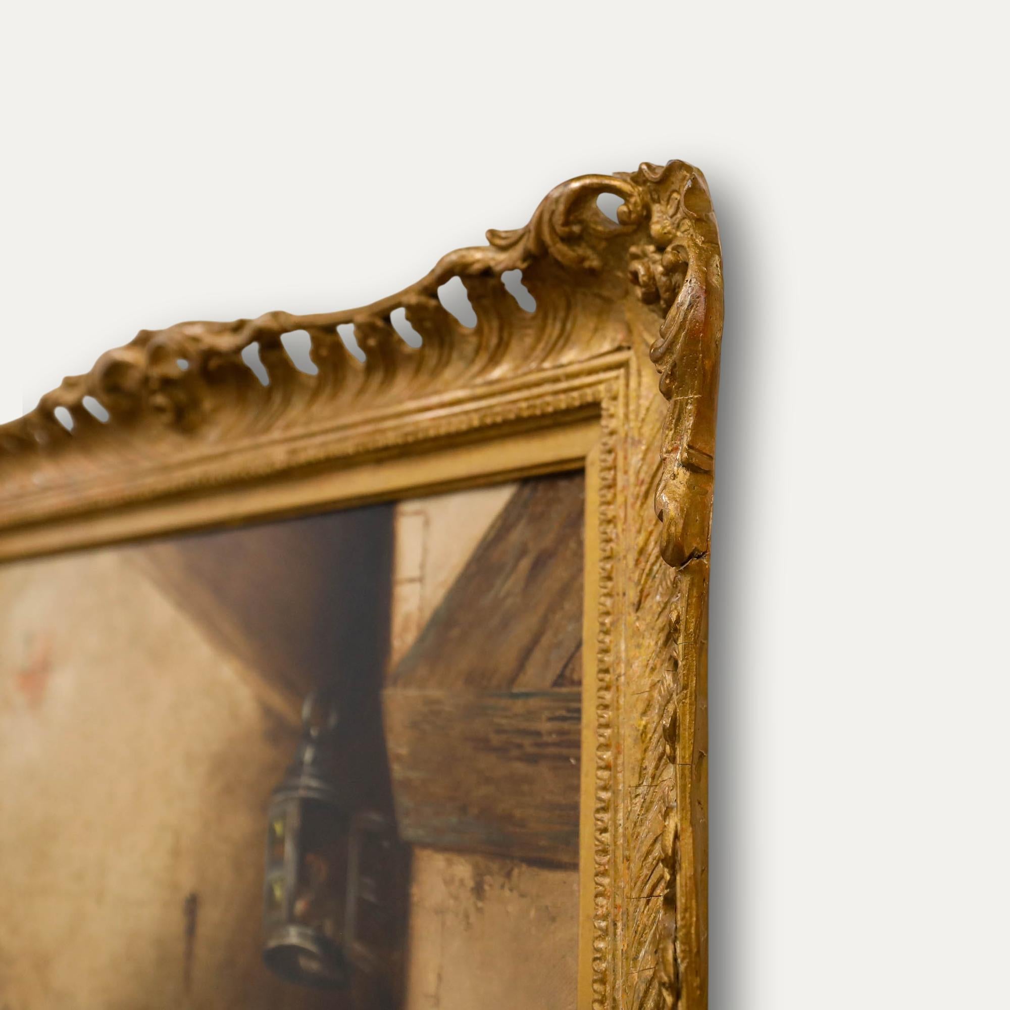 Frank Wormald Cassels (1862-1908) - Gerahmtes Öl, Verstecken in der Laterne im Angebot 1