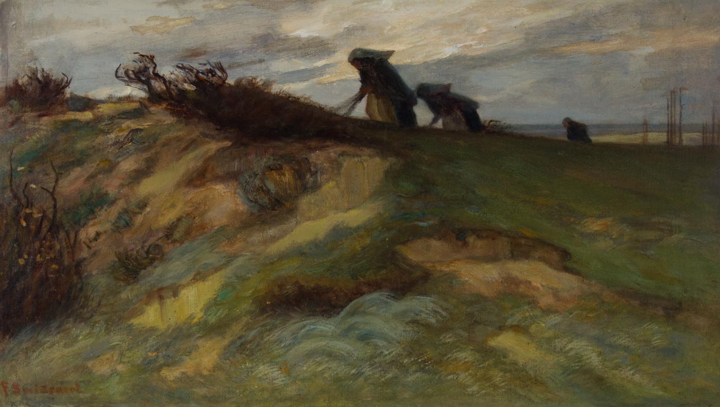 Frans Alexander Ewout Lodewijk Smissaert (1862-1944) - Oil, Women ion the Dunes - Painting by Unknown