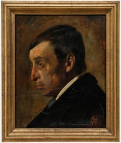 Franz Seraph von Lenbach (1836-1904) - Oil, Portrait of a Melancholy Gentleman