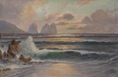 Franz Waldegg (1888-1966) - Framed Oil, Faraglioni Rock Formations