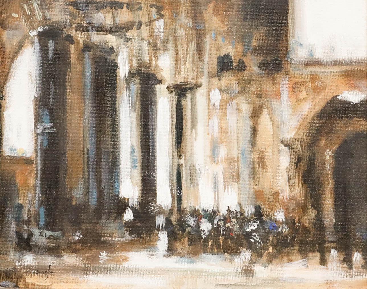 Fraser Scarfe (geb. 1986) - Gerahmtes Öl von 2009, Studie des Kirchenschiffs der Kathedrale von Lincoln – Painting von Unknown