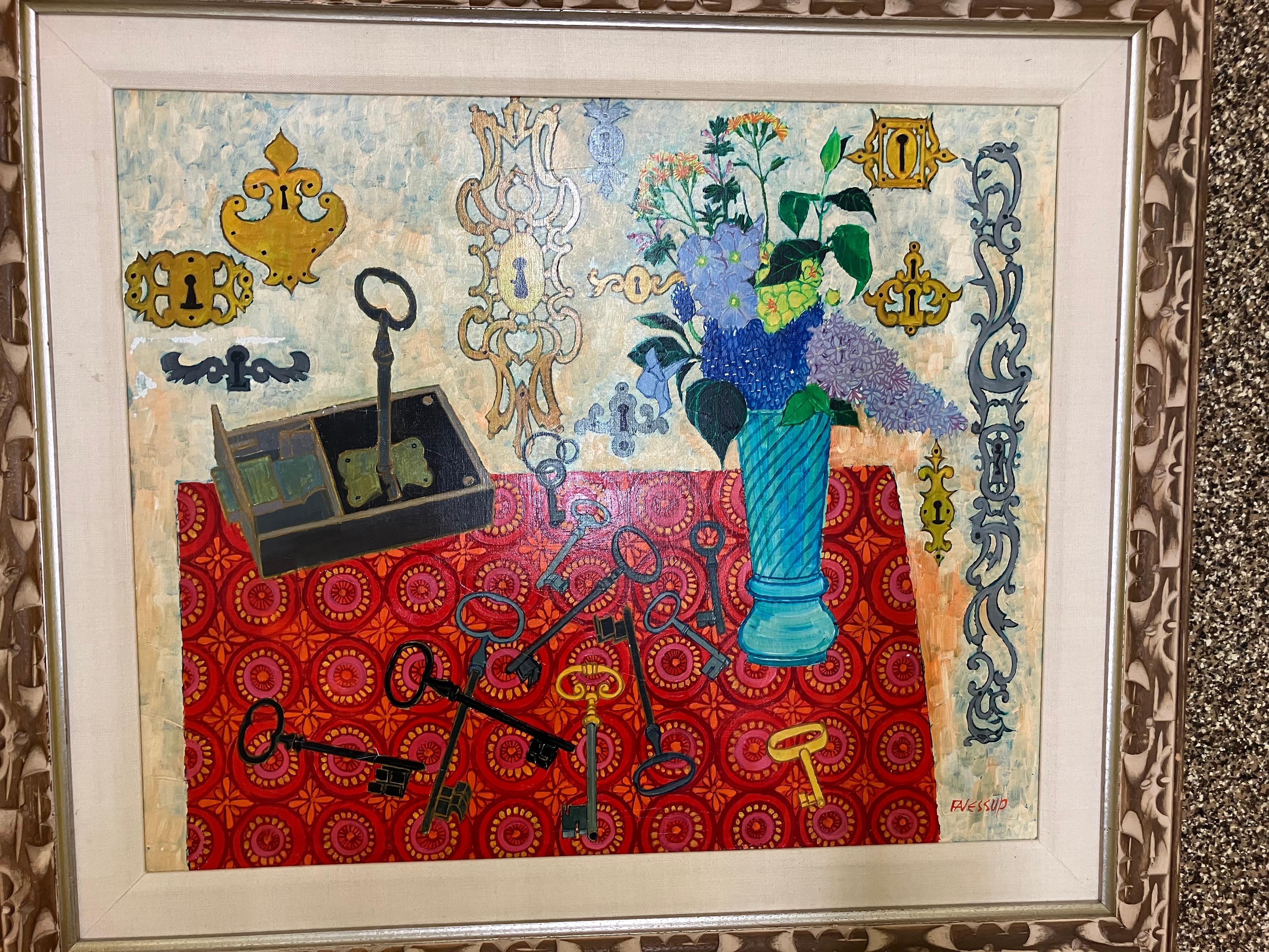 Unknown Still-Life Painting – Flieder Locksmiths von Frederick Arthur Jessup