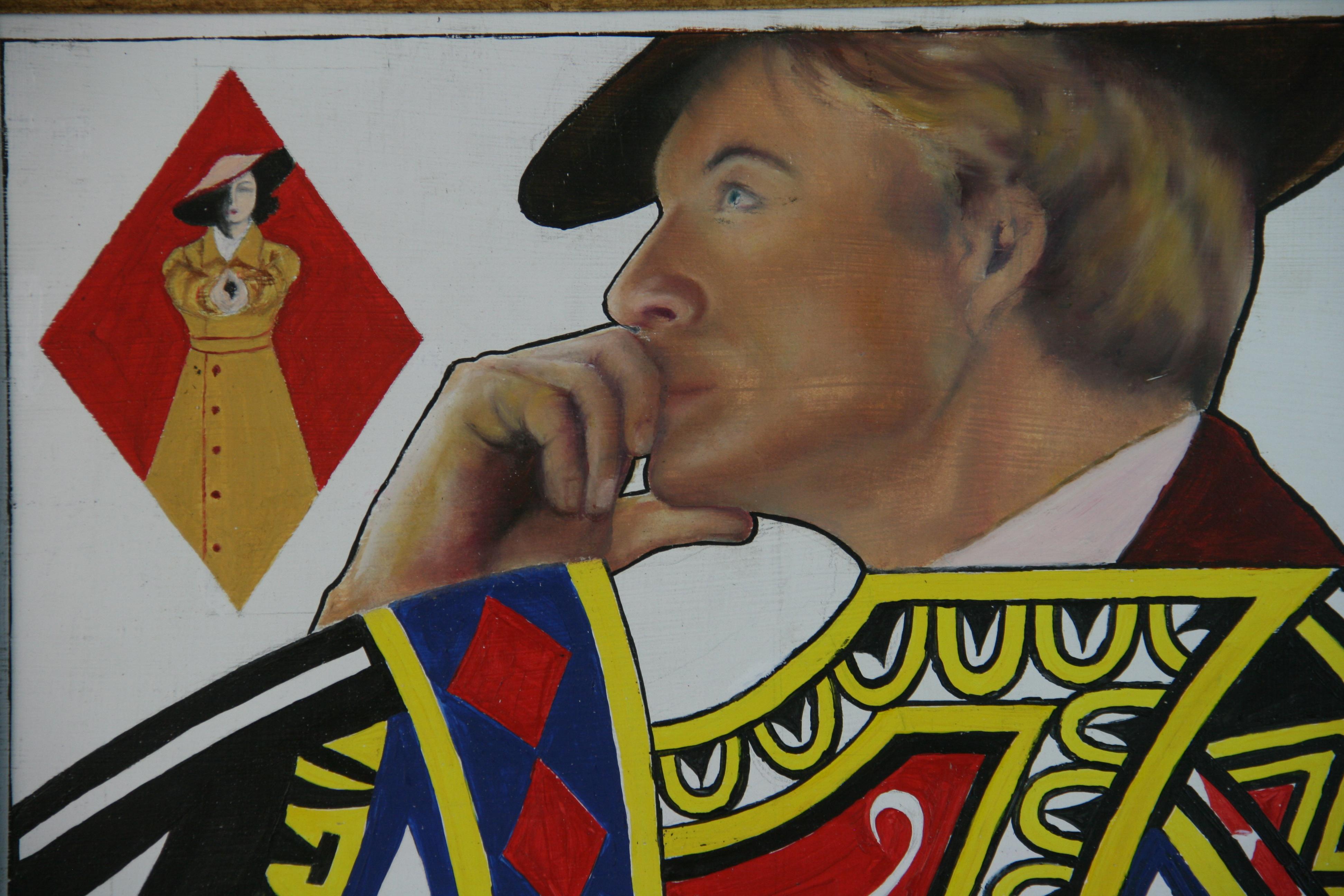 Freddie Mercury and Sting Pop Art The Two Kings of Rock and Roll - Brown Figurative Painting by Unknown