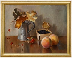 Frederick Dymond (1902-1981)- Framed Oil, Still Life of a Pewter Tankard & Fruit