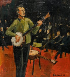 Frederick Hall (nato nel 1939) - Olio, Pete Seegar alla Royal Albert Hall