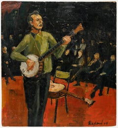Frederick Hall (nato nel 1939) - Olio, Pete Seegar alla Royal Albert Hall