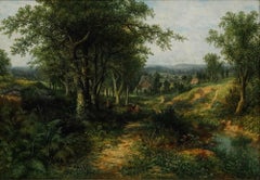 Frederick John Railton (fl.1846-1866) - Framed Oil, Foraging Amongst Ferns