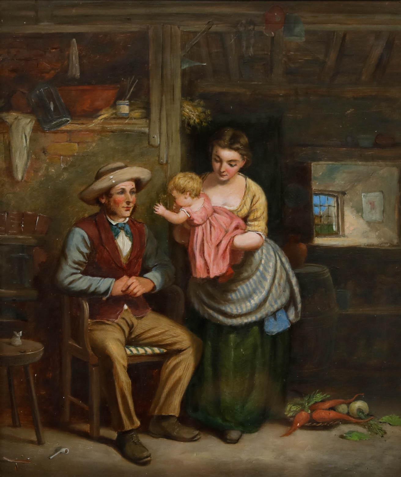 Frederick Johnston (1855-1868) - Olio incorniciato, Raggiungere il Padre - Painting di Unknown