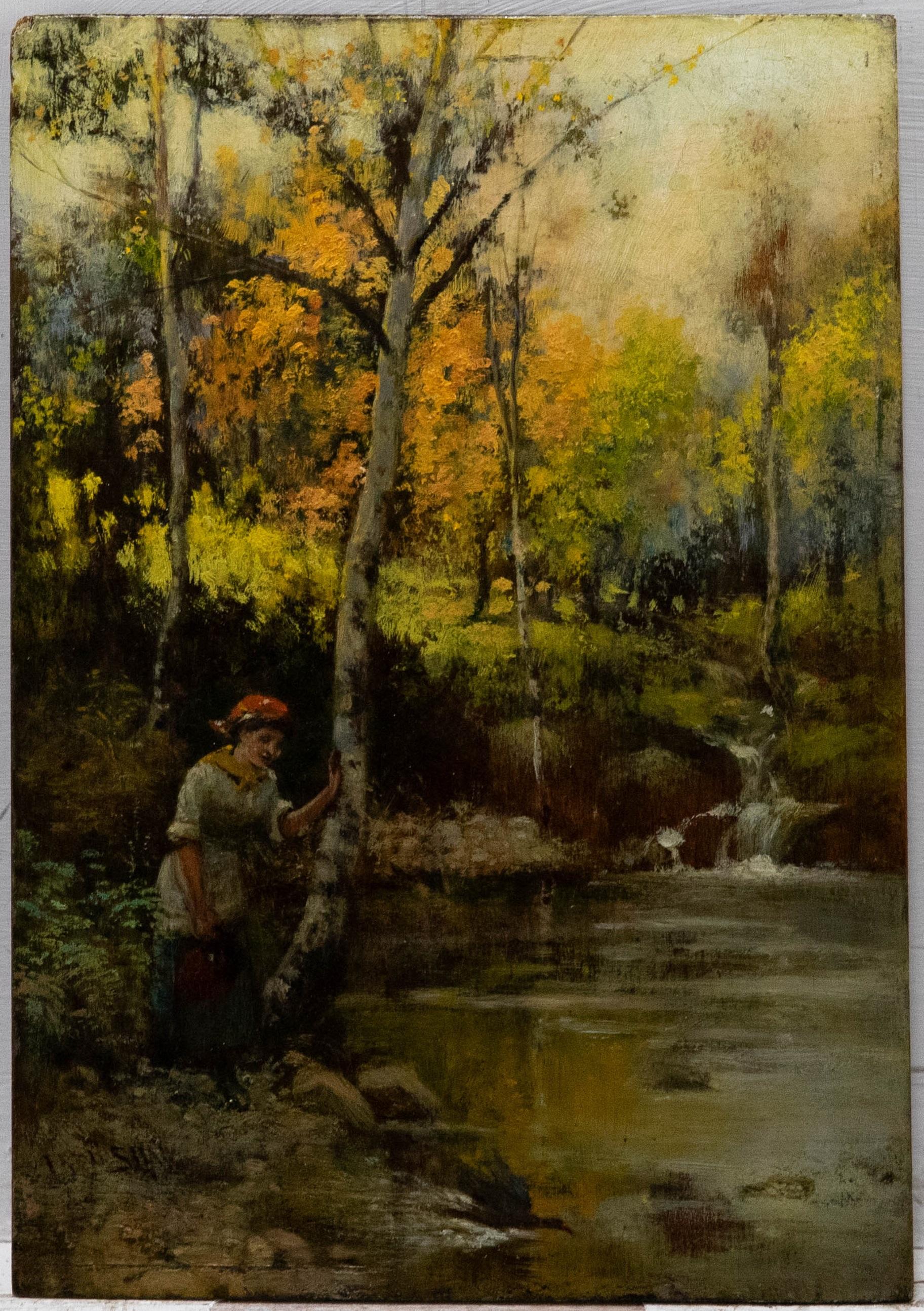 Frederick Shaw (1848-1922) - Early 20th Century Oil, A Woodland Pool - Painting by Unknown