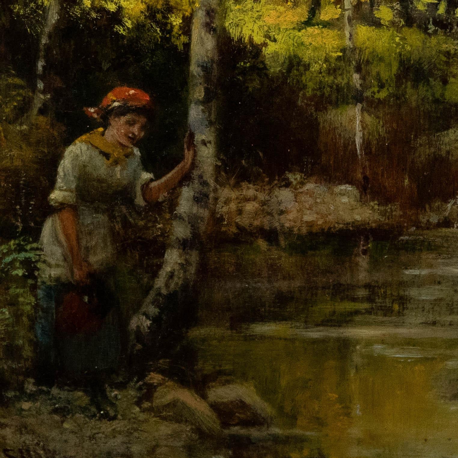 Frederick Shaw (1848-1922) - Early 20th Century Oil, A Woodland Pool For Sale 1