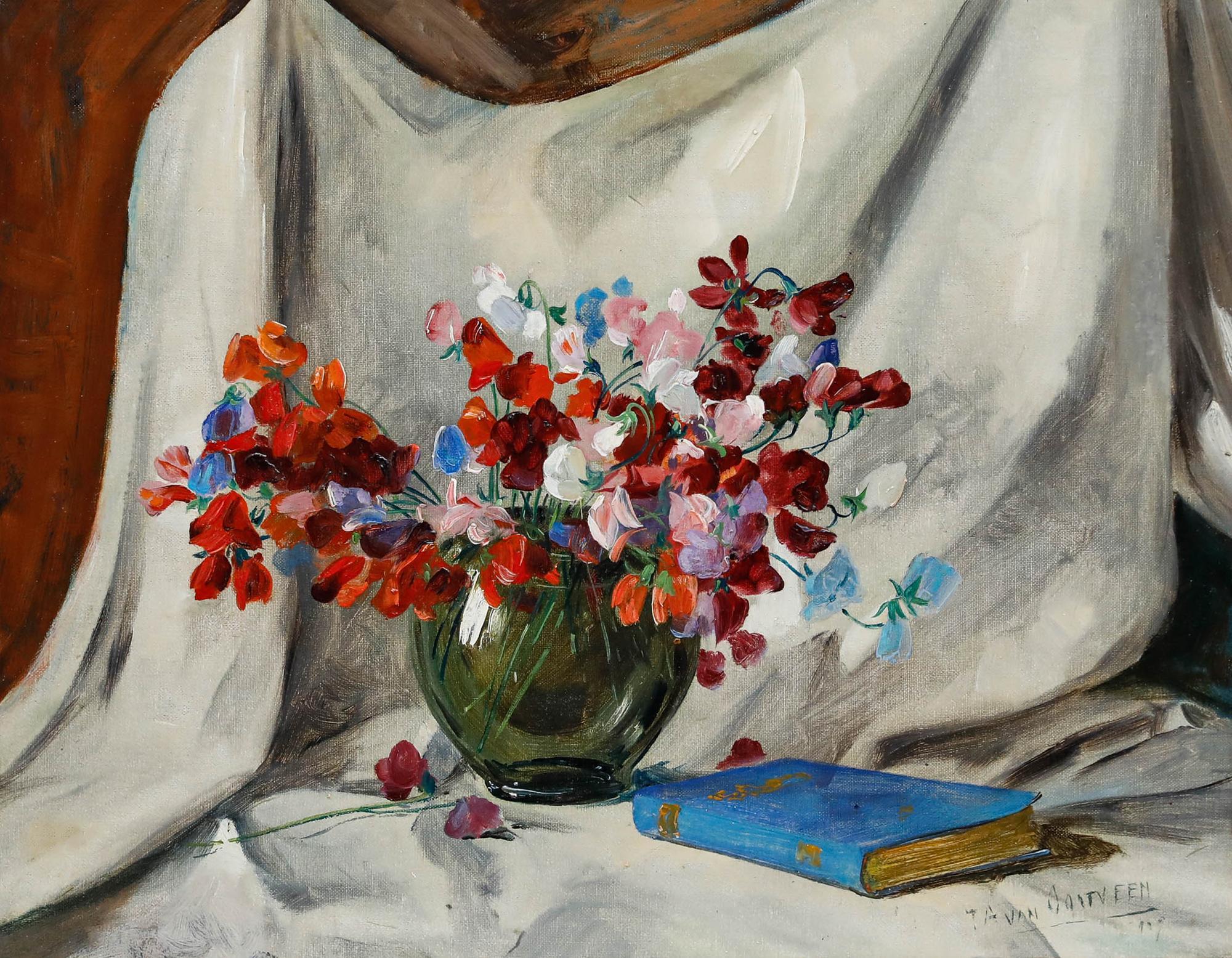 Frederick van Oostveen (1885-1979) - Öl, Stillleben mit Buch – Painting von Unknown