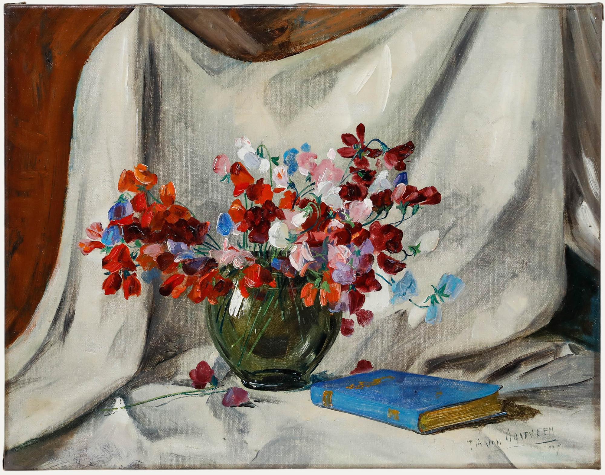 Frederick van Oostveen (1885-1979) - Öl, Stillleben mit Buch