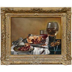 Frederick Victor Bailey (1919-1997) - Öl, Stillleben mit Wein und Beerenkuchen