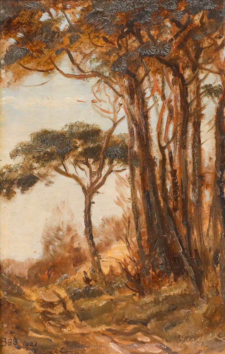 Frederik Engel (1872-1958) - Framed 1921 Oil, Amongst the Trees - Painting by Unknown