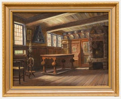 Frederik Svendsen (1885-1975) - Olio della metà del XX secolo, Interno rivestito