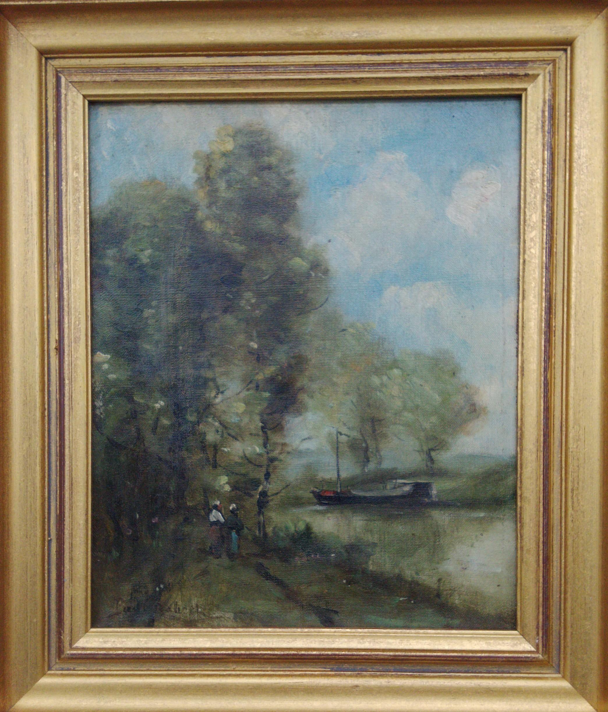 Unknown Landscape Painting - French Barbizon Landscape, Attributed to Paul Robert, Swiss 19th c.