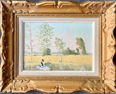French 19th century Impressionist painting of a landscape - Monet Figurative
