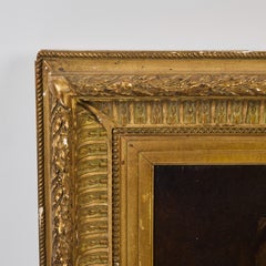 French 19th Century Oil on Canvas Painting of Soldier with His Horse