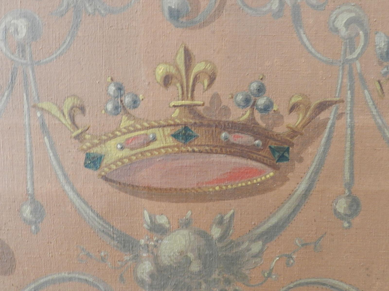 French 19th Century Painting Catherine de Medicis Emblems Decorative Chimera  5