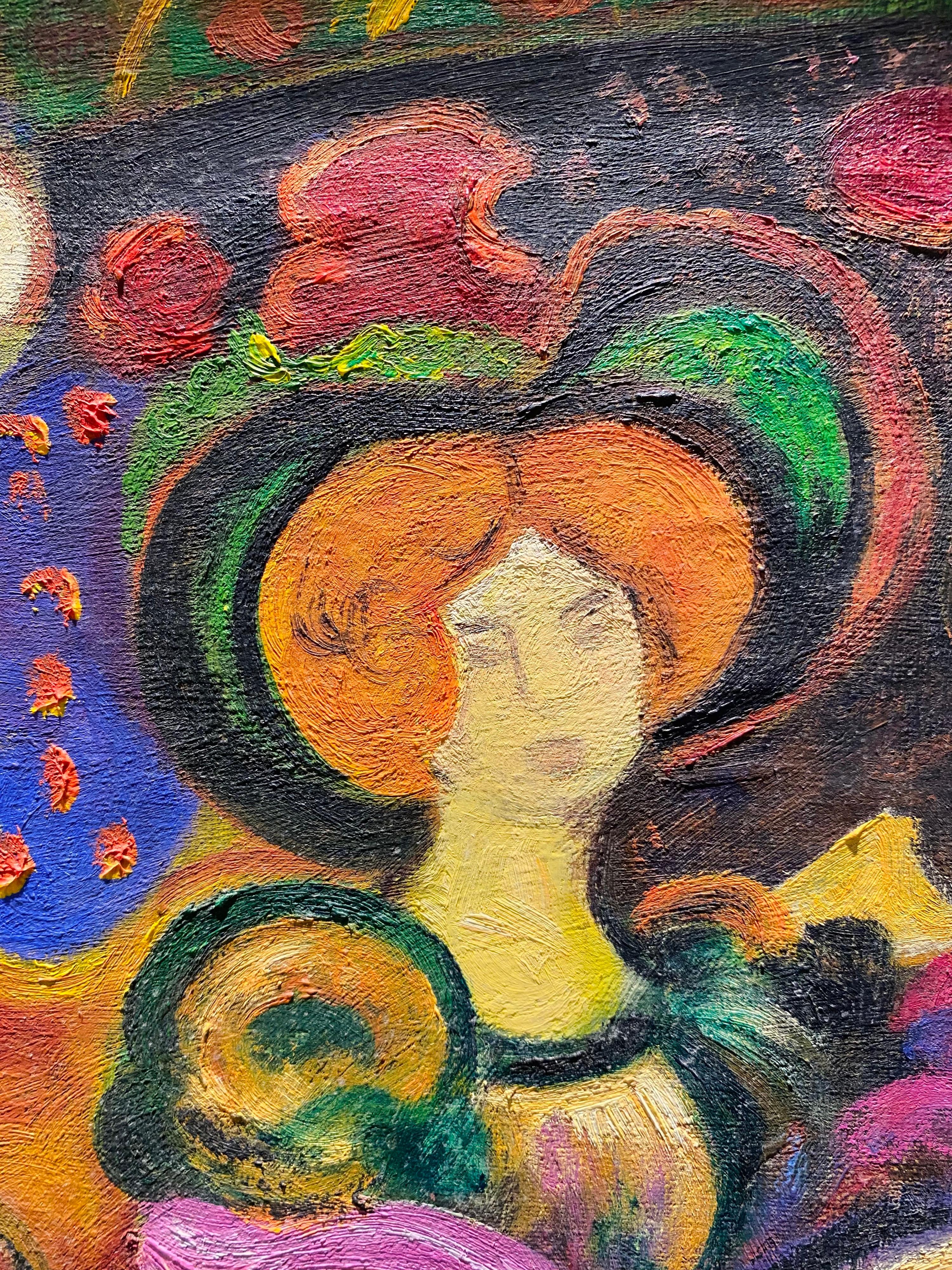 French 19th century style post impressionist painting - Fun Fair - Horse Degas - Post-Impressionist Painting by Unknown