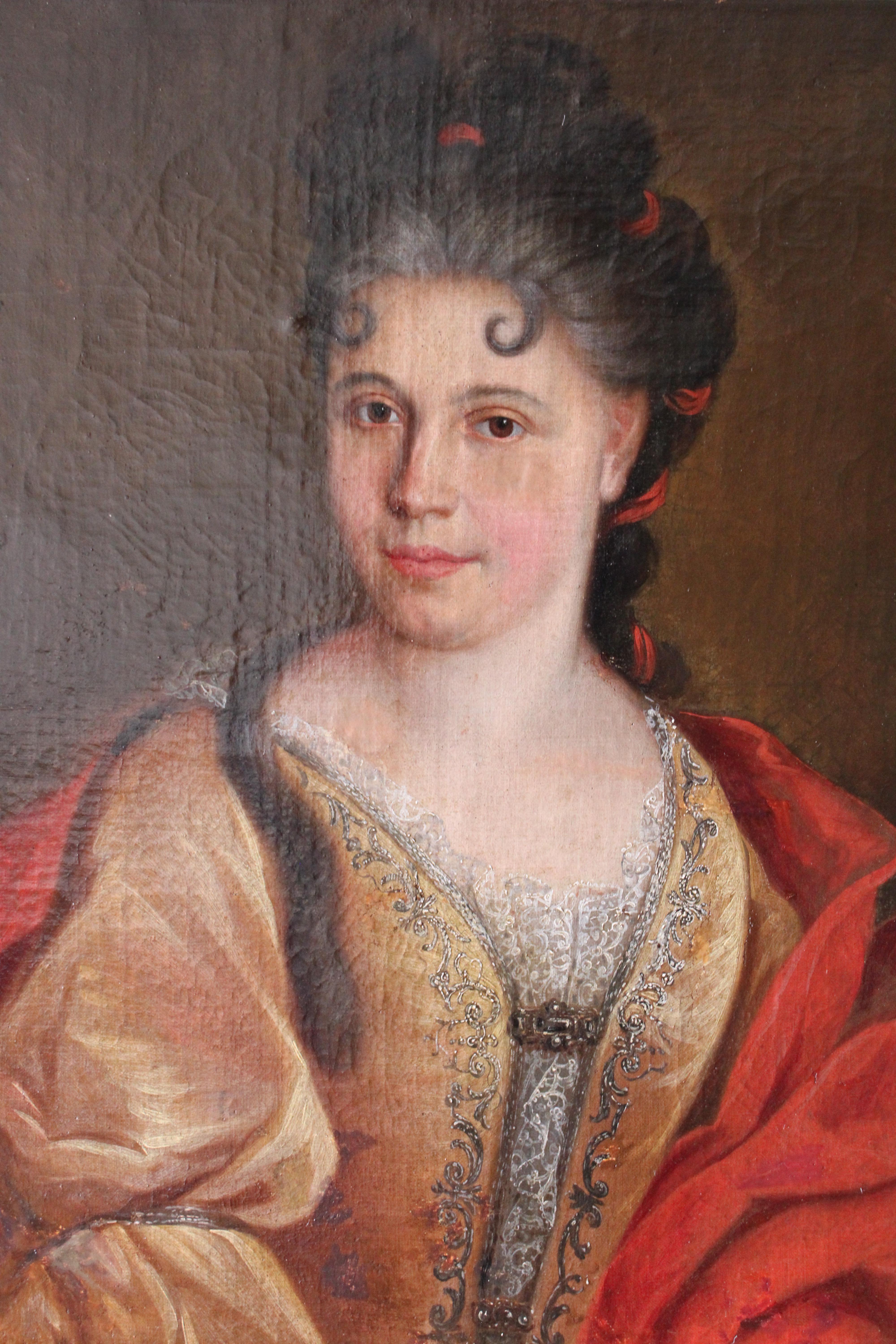 Französisch antike Porträt Ölgemälde original Öl Porträt einer Frau (Französische Schule), Painting, von Unknown