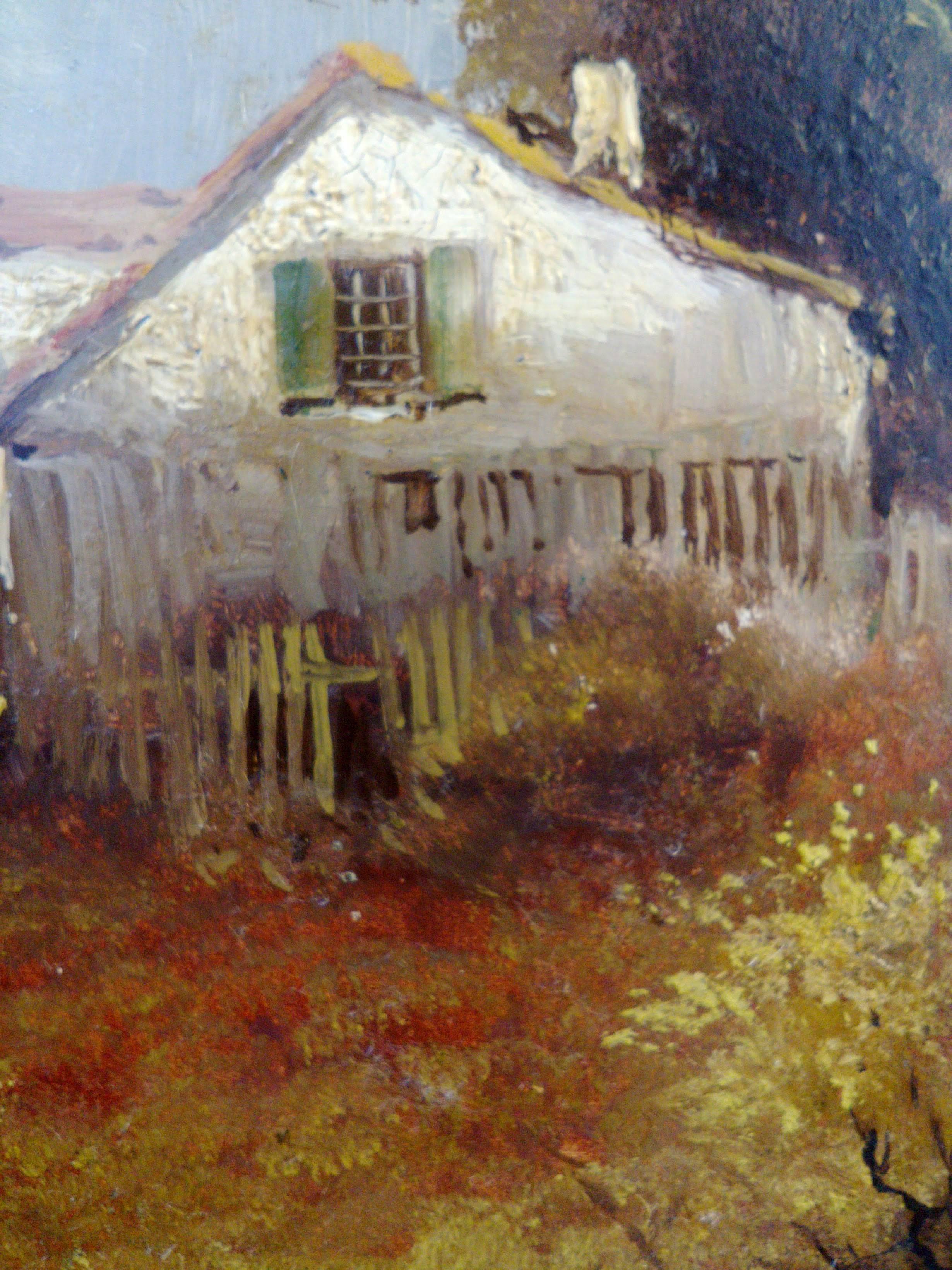 French Barbizon Country Scene, Manner Of Galiany, Rustic Farmhouse interior - Brown Figurative Painting by Unknown