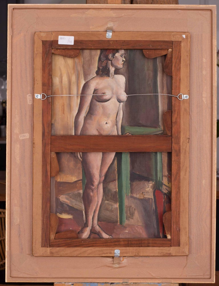 French, Cubist, mid Century oil painting of a nude  For Sale 1