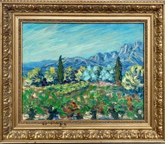 French Ecole de Paris Impressionist painting - Provence landscape - Countryside