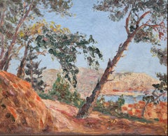 Olio su tela di epoca fauvista, Vista sul mare, Cerchio di Charles Camoin.