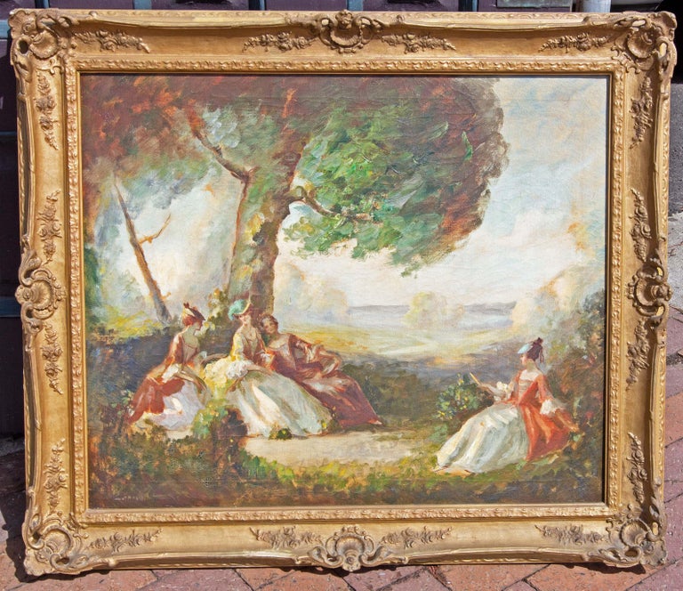 French Impressionist Garden Scene Painting For Sale 2