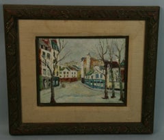 French Impressionist Landscape oil painting Streets of Paris 1940