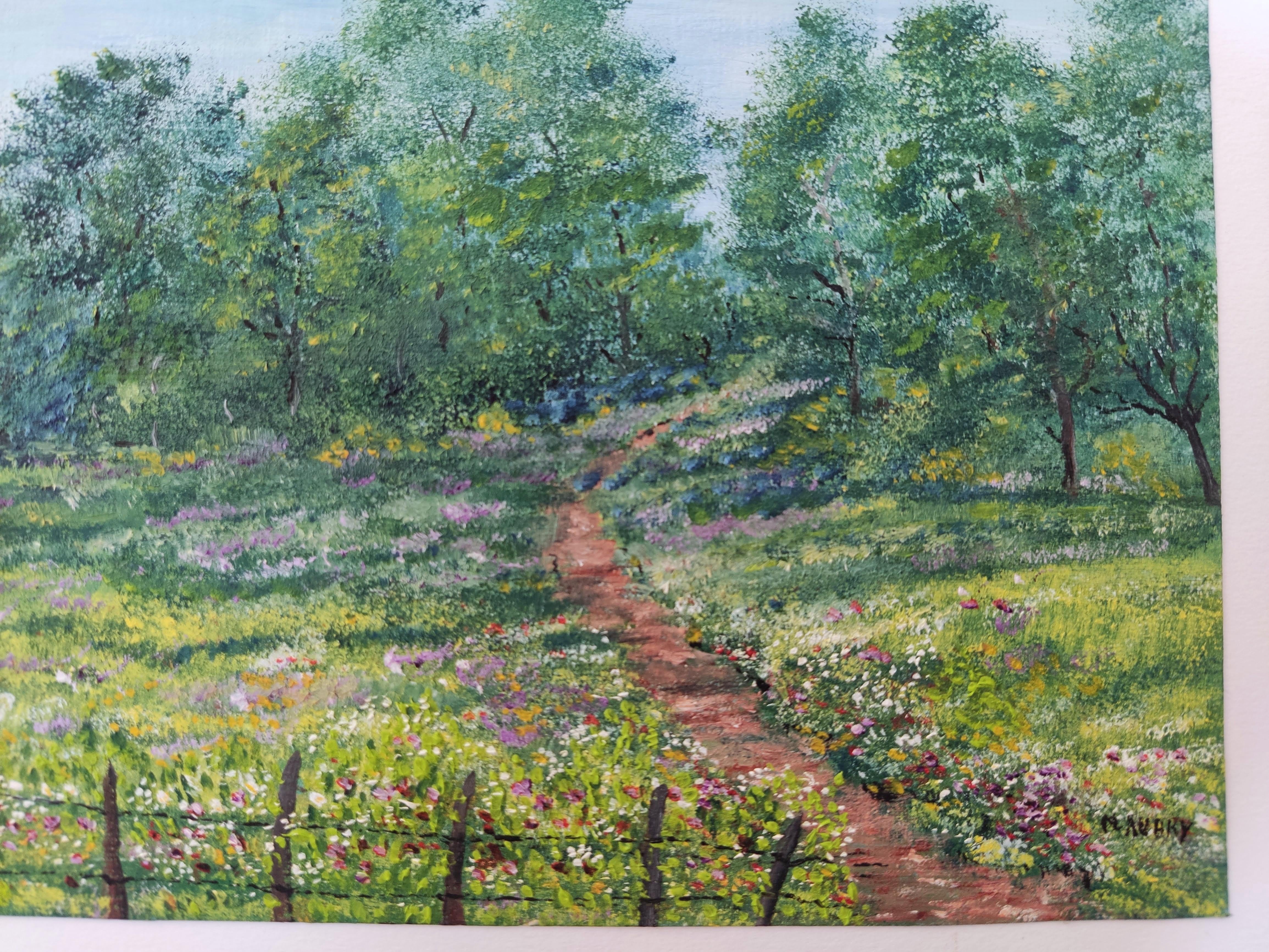 French Impressionist Landscape, Original signed Oil Painting, Nature, Land For Sale 2